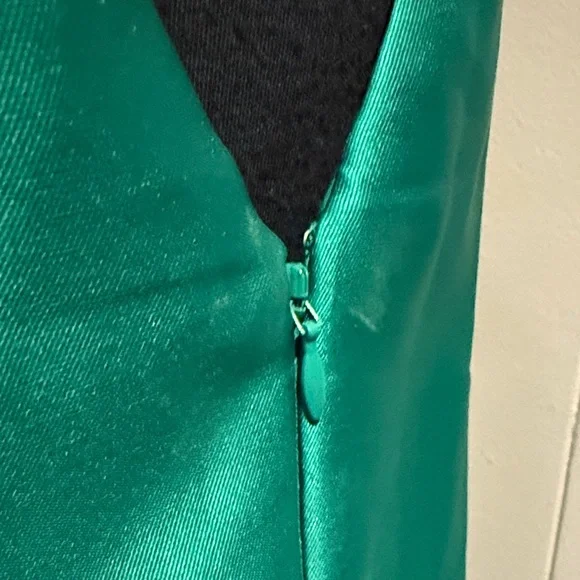 B36 Adrianna Papell Women’s Plus 16 Green Satin Sleeveless A-Line Maxi Dress - Picture 7 of 16